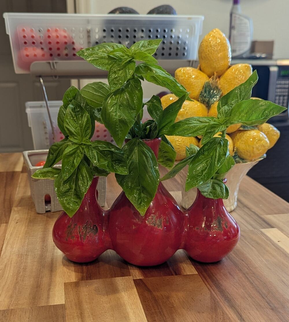 Rustic Red Ceramic Triple Bud Vase Modern Glazed Multi Stem Flower Vase Decor